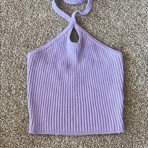 Urban Outfitters Lilac Ribbed Crop Top